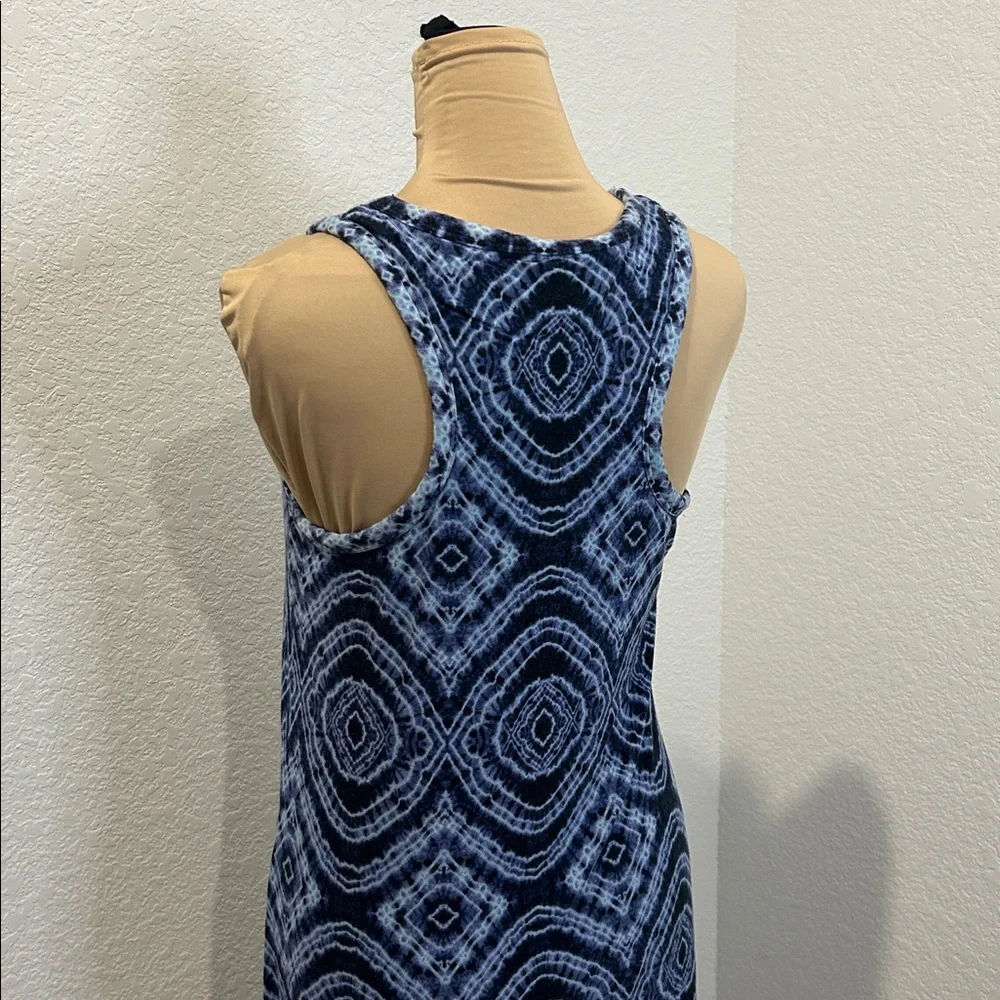 Artisan NY Blue Geometric Maxi Dress Size Medium – Sleeveless Boho Summer Dress - Picture 3 of 5